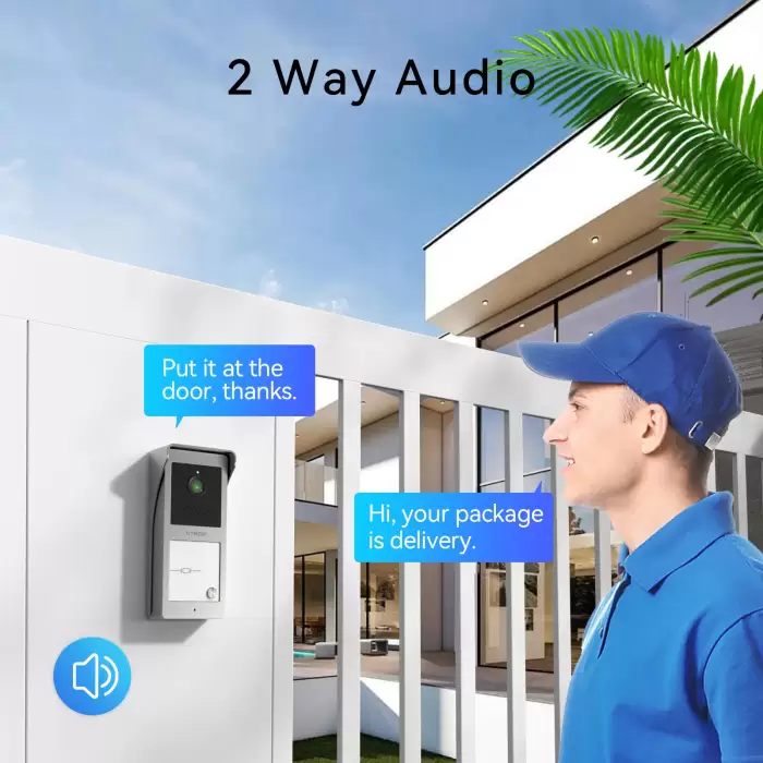 2 wire video door phone doorbell intercom system for Home,TMEZON 7 inch monitor with wired bell for home,RFID card swipe Unlock — image 4