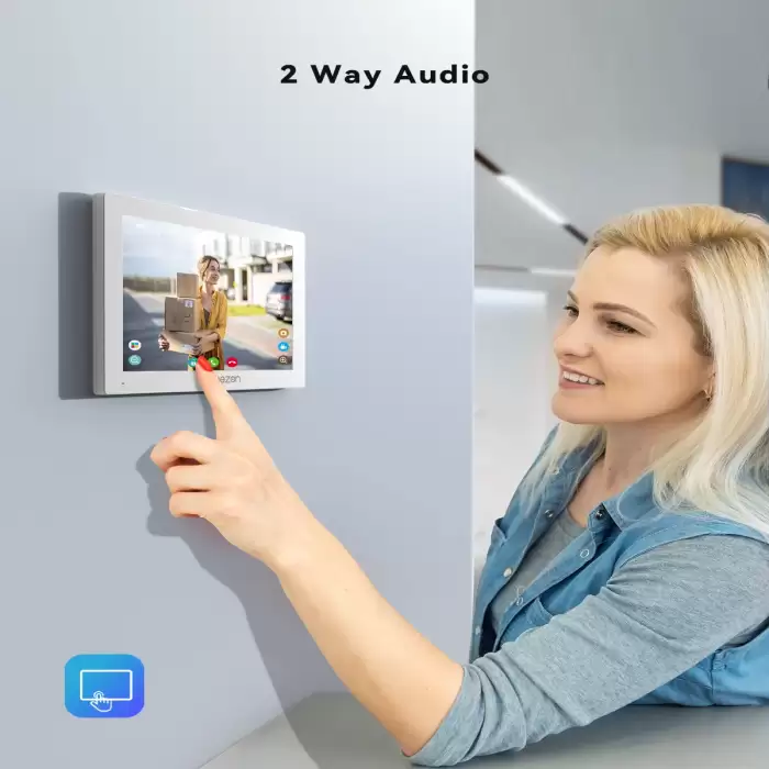 TMEZON 7 Inch 4 wire 1080P Video Doorbell Intercom System with 1080P Wired Door Camera for Home, Tuya App/RFID/Touch Sreen — image 3