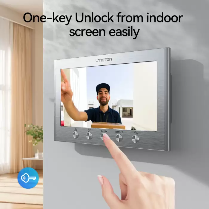 2 wire video door phone doorbell intercom system for Home,TMEZON 7 inch monitor with wired bell for home,RFID card swipe Unlock — image 6