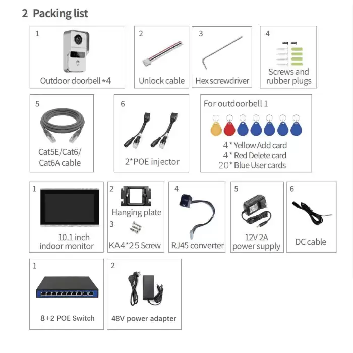 1080P Tuya 10-Inch IP Video Intercom System Touch Screen Wifi POE Wired Doorbell for Villa Flat RFID Access Control — image 5