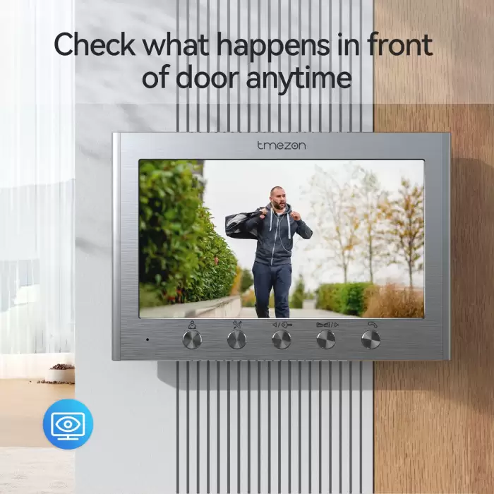 2 wire video door phone doorbell intercom system for Home,TMEZON 7 inch monitor with wired bell for home,RFID card swipe Unlock — image 7