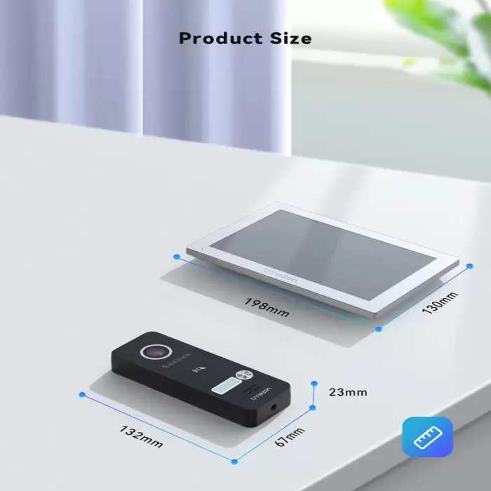 TMEZON 7 Inch 4 wire 1080P Video Doorbell Intercom System with 1080P Wired Door Camera for Home, Tuya App/RFID/Touch Sreen — image 7