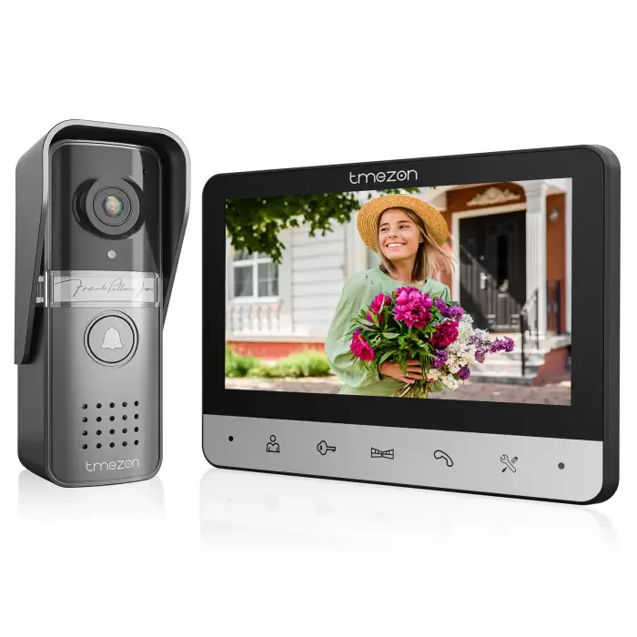 TMEZON Video Doorphone 4-Wire,Intercom with Doorbell, Doorphone with Camera,7" Color Display, 120° Wide View Camera — image 2