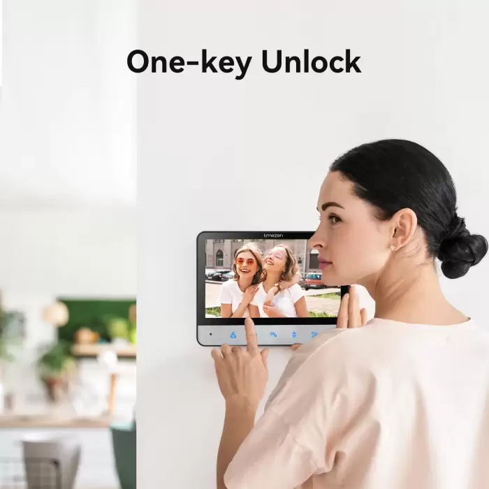 TMEZON Video Doorphone 4-Wire,Intercom with Doorbell, Doorphone with Camera,7" Color Display, 120° Wide View Camera — image 3