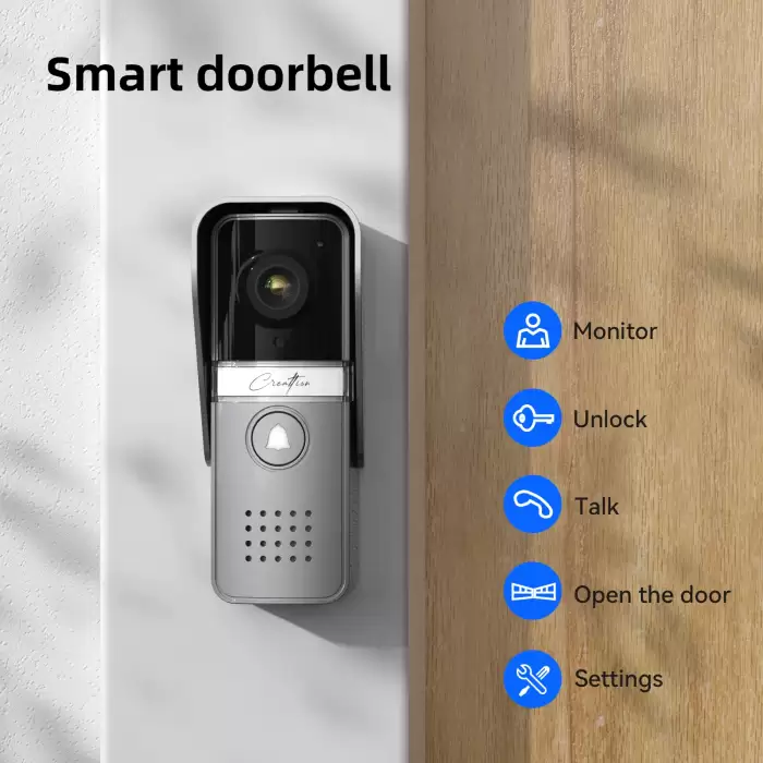 TMEZON Video Doorphone 4-Wire,Intercom with Doorbell, Doorphone with Camera,7" Color Display, 120° Wide View Camera — image 4