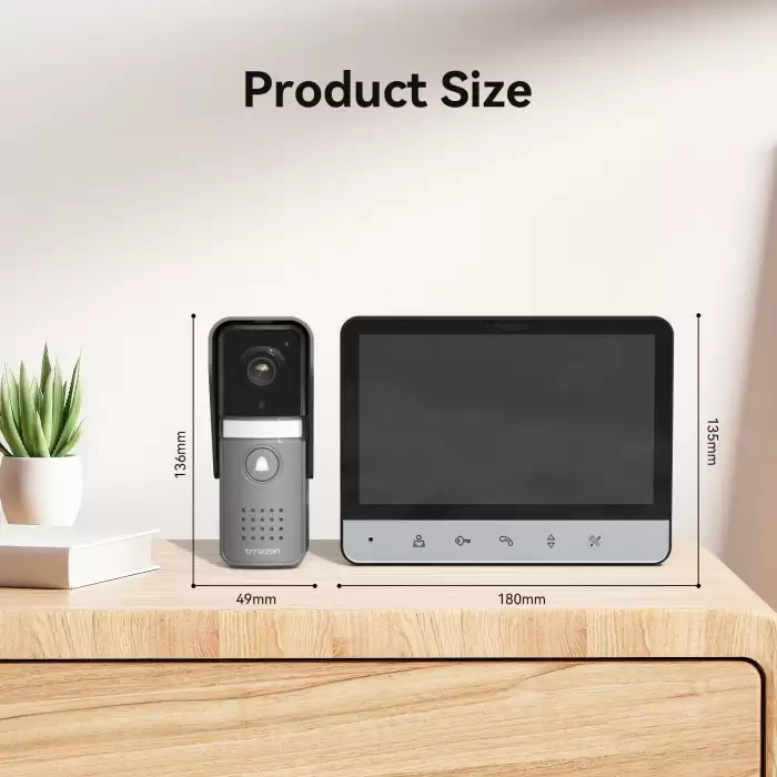 TMEZON Video Doorphone 4-Wire,Intercom with Doorbell, Doorphone with Camera,7" Color Display, 120° Wide View Camera — image 6