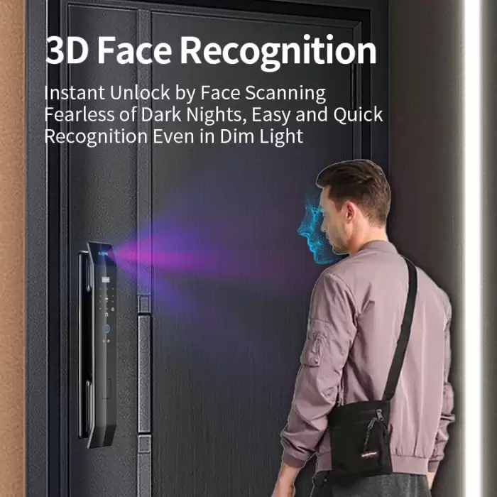 Glomarket Tuya Wifi Biometric 3D Face Recognition Electronic Intelligent Fingerprint Password Smart Lock Digital Door Lock — image 4