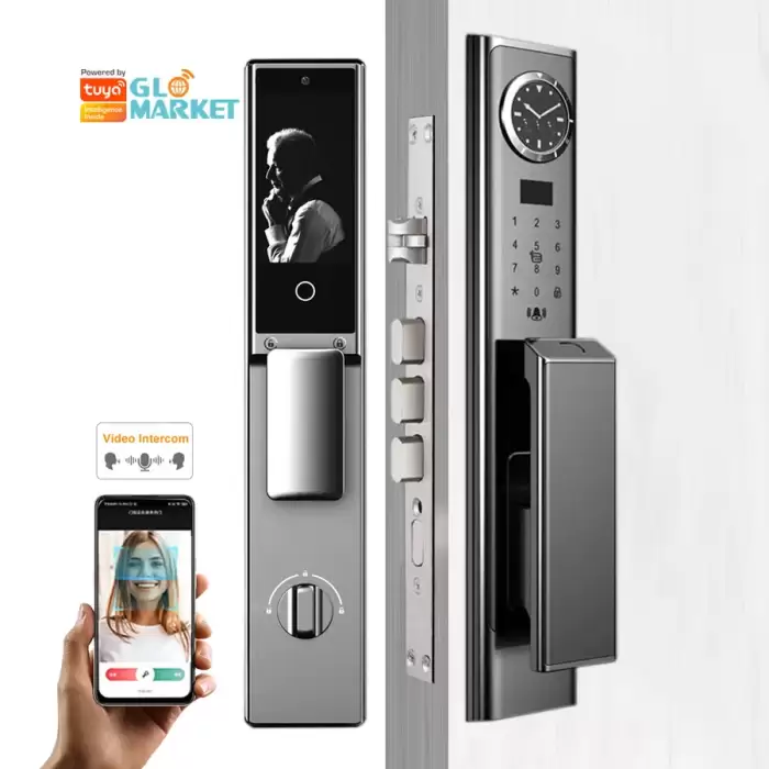 Glomarket Tuya Fully Automatic Digital Lock Wifi Camera 3d Face Recognition Biometric Fingerprint Smart Door Lock — image 2
