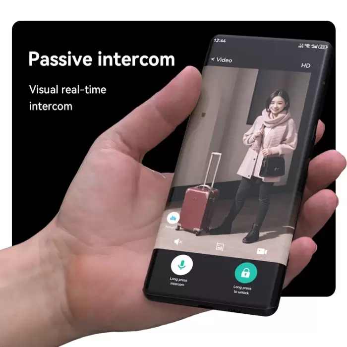 Glomarket Tuya Smart Digital Video Intercom Door Lock with 3D Face Biometric Palm Vein Fingerprint Recognition for Wood Door — image 3