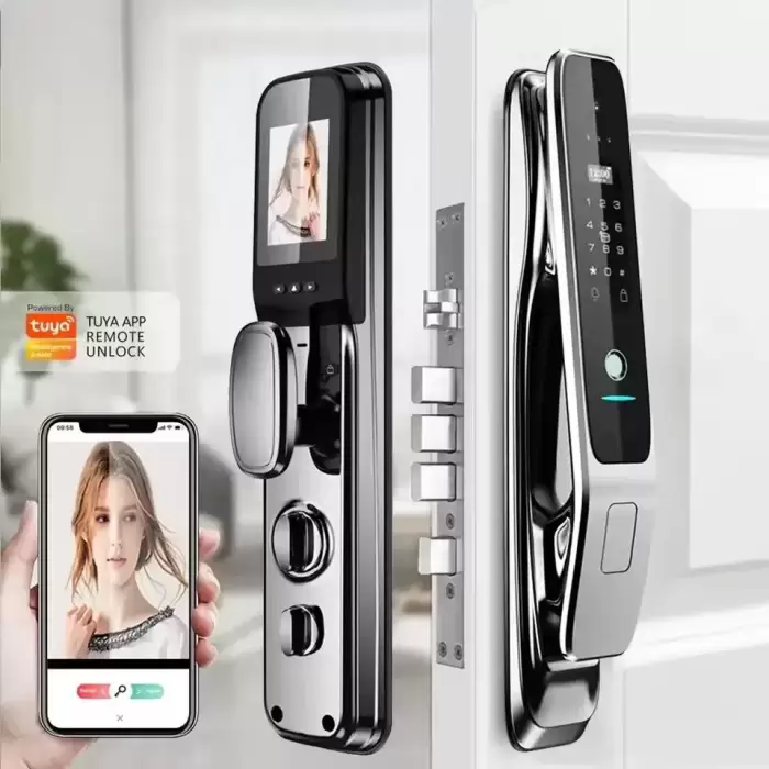 Glomarket Tuya Smart Door Lock With Camera Manufacturers Prices Security Biometric Fingerprint Fully Automatic Smart Lock — image 5