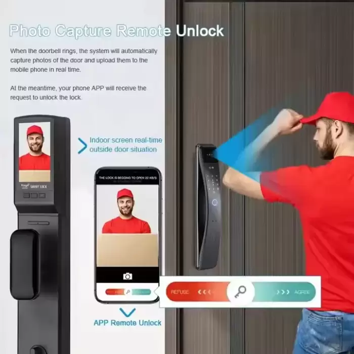 Glomarket Smart Tuya Wifi App Control 3d Face Unlock Fingerprint Door Lock Security Automatic Smart Locks — image 4