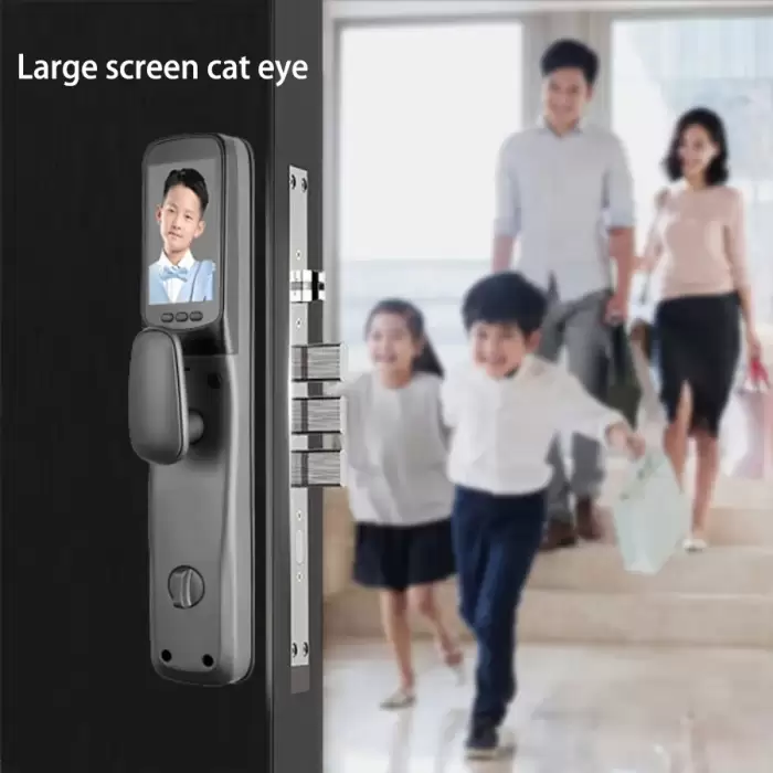Glomarket Wifi Digital Fully Automatic Biometric Security 3D Face Recognition Smart Fingerprint Lock With Camera for Front Door — image 3