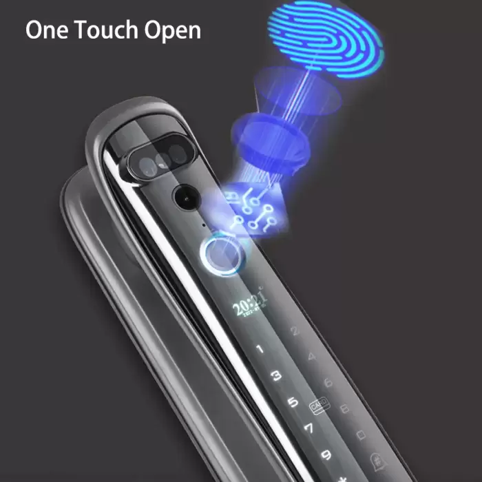 Glomarket Wifi Digital Fully Automatic Biometric Security 3D Face Recognition Smart Fingerprint Lock With Camera for Front Door — image 5