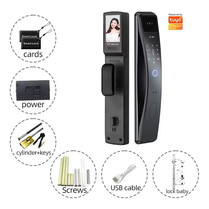 Glomarket Smart Tuya Wifi App Control 3d Face Unlock Fingerprint Door Lock Security Automatic Smart Locks — image 7