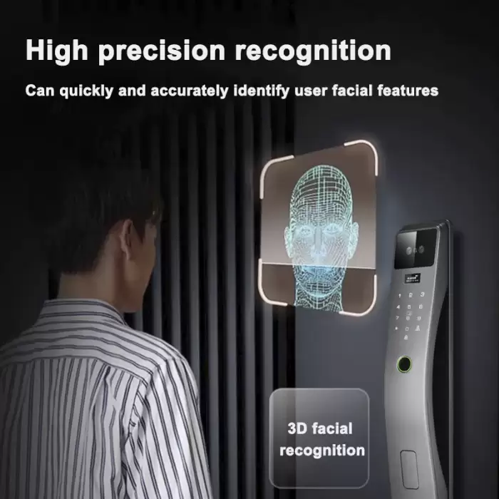 Glomarket 3d Face Recognition Smart Door Lock Tuya Real Time Video Intercom Wifi Intelligent Door Lock With Palm Print — image 3