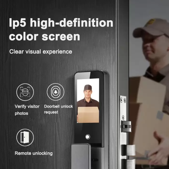 Glomarket 3d Face Recognition Smart Door Lock Tuya Real Time Video Intercom Wifi Intelligent Door Lock With Palm Print — image 5