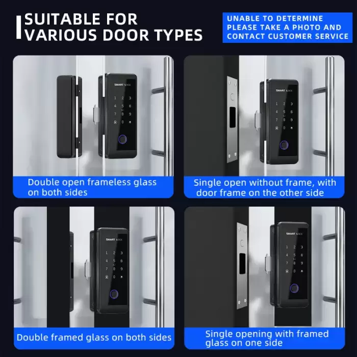 Glomarket Tuya Smart Glass Door Lock Biometric Fingerprint Password Card Ttlock Smart Lock for Office Glass Door — image 5