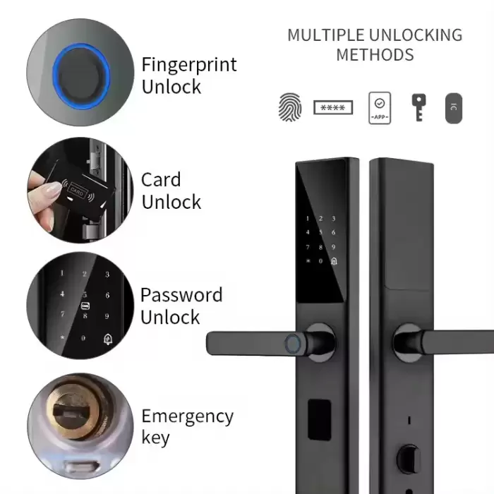Glomarket Smart Tuya Wifi Door Lock App Fingerprint IC Card Password Unlock Smart Door Lock — image 3