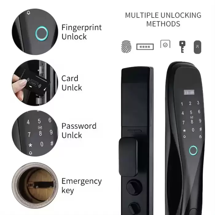 Glomarket Tuya Door Lock Smart Fingerprint Password Card Key Unlock Biometric Door Lock — image 5