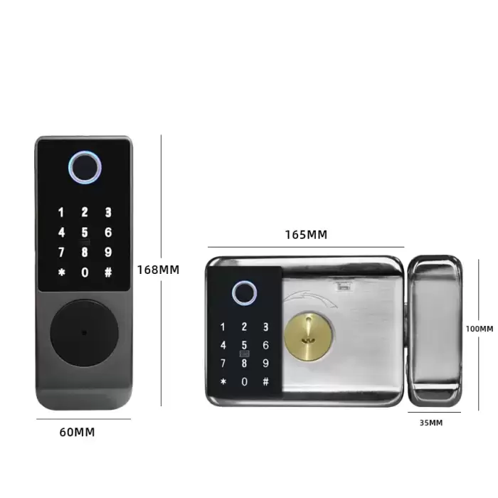 Waterproof Tuya Smart Lock Wifi Double Side Fingerprint Lock Outdoor Gate Digital Password Remote App Home Electronic Rim Lock — image 3