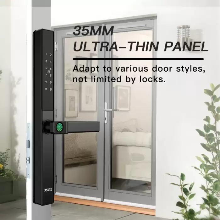Waterproof Sliding Door Smart Lock Tuya WiFi Fingerprint Digital Code RFID Card Anti-Lock Aluminum Double-Side Electronic Lock — image 4