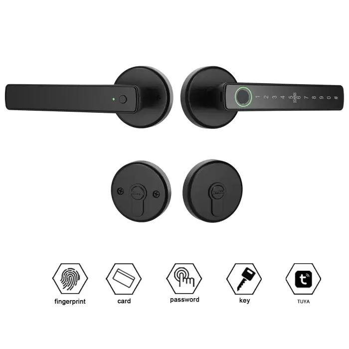 WINFREE Smart Lock Fingerprint Keyless Entry Tuya Bluetooth Voice Control Alexa Google Assistant Home Office Apartment Door Lock — image 2