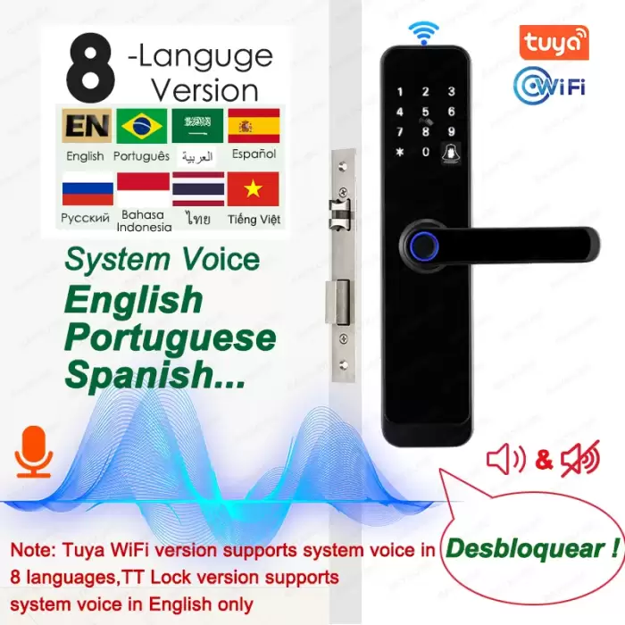 RAYKUBE K8 Smart Door Lock TTlock Bluetooth / Tuya Wifi Fingerprint Password 13.56MHZ IC Card Keyless Smartlife Home — image 3