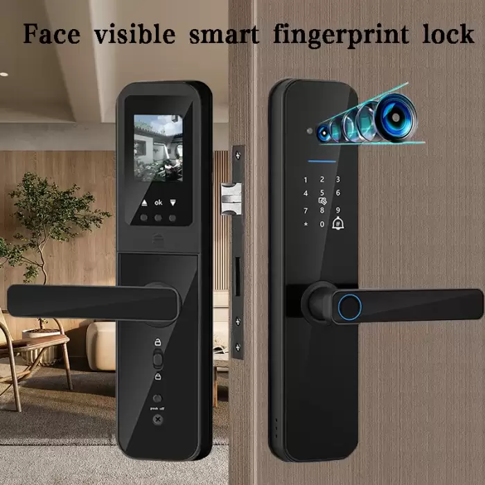 PHIPULO Tuya Wifi Digital Electronic Smart Door Lock With Biometric Camera IC Card Password Key Unlock For Smart Home — image 3