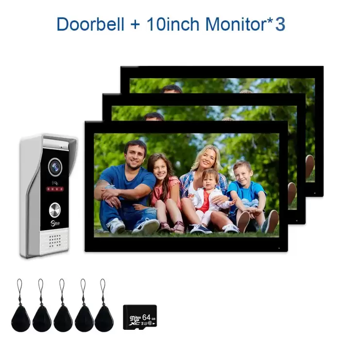 1080P Wifi Video Doorbell Intercom Tuya Smart Home Doorphone RFID Access Control System for Villa Apartment 3Rooms — image 2
