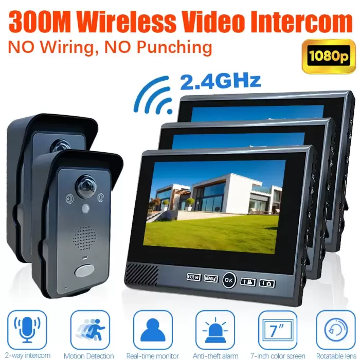 TUYA 1080P Wireless Video Intercom Punch-Free Motion Detection Long Standby Visual Doorbell Security System for Home 2.4Ghz — image 2