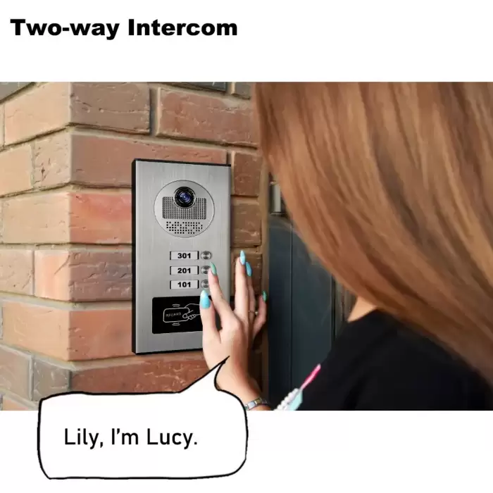 3 Unit Multi Apartments Intercom Video Doorbell with RFID Card Unlock 7inch 4Wired Video Door Phone System — image 5