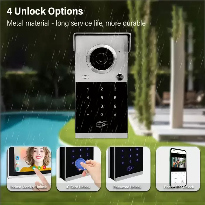ANJIELO Metal Doorbell Video Intercom System 10inch Touch Screen 4in1 Unlock Romote Safety Protection Tuya Smart — image 3
