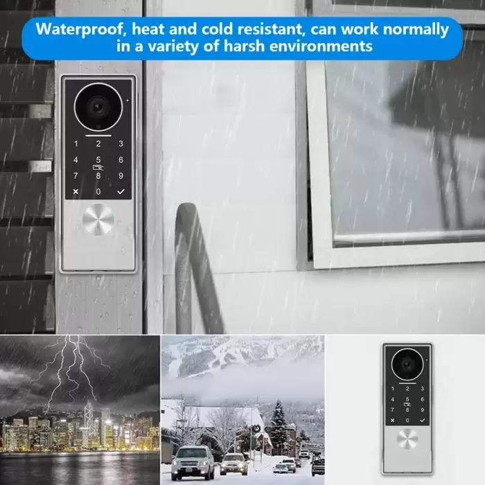 2-Wire Metal Doorbell Video with TUYA IC Card PIN Unlock 24 IP Camera Support Smart Video Intercom System for Home 1080P — image 3