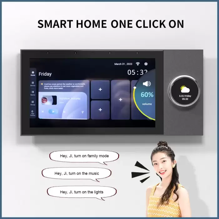 Anjielosmart Wifi Smart Home Control Panel Integrated Tuya ZigBee & Bluetooth Gateway Smart Switch Electronic Lock HD LCD Panel — image 4