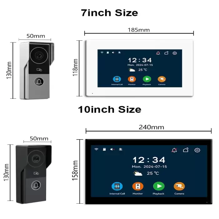 Tuya Smart 1080P 2 Wire Visiophone Doorbell Video Intercom System for Home Metal Door Phone Support IP Camera Safety protection — image 7