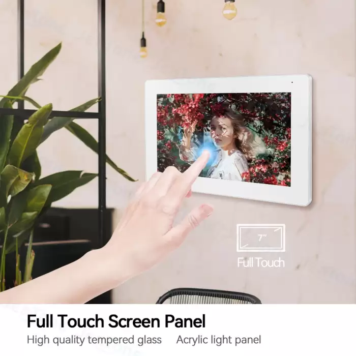 Jeatone WIFI Touch screen 7inch Video intercom for Home/Apartment 1/2/3F Wireless TUYA APP Doorphone With Fingerprint RFIC card — image 4