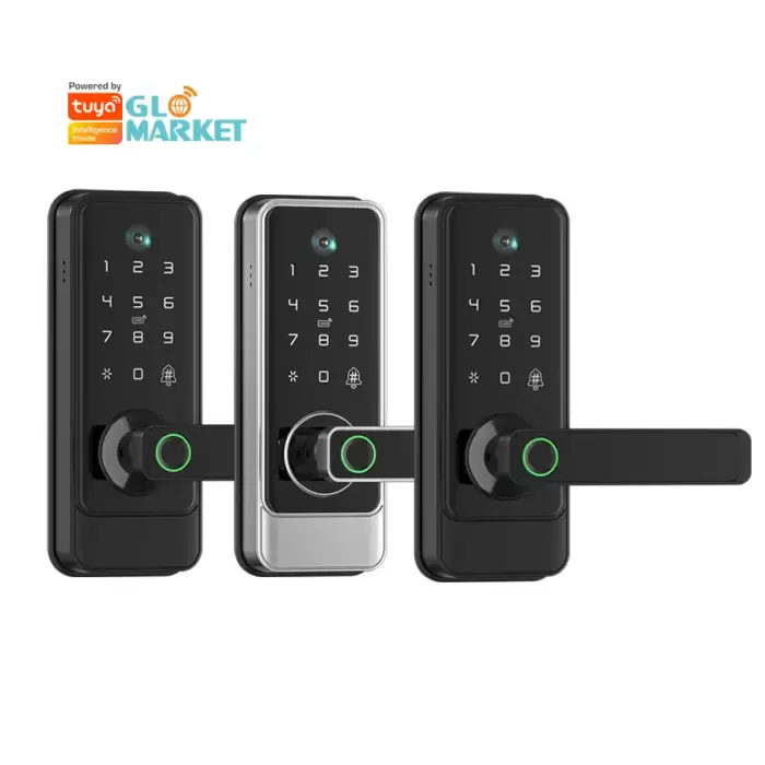 Glomarket Tuya Wifi Keyless Deadbolt Lock Serraduras Electric Handle Front Door Lock With Keypad Smart Fingerprint Digital Lock — image 3