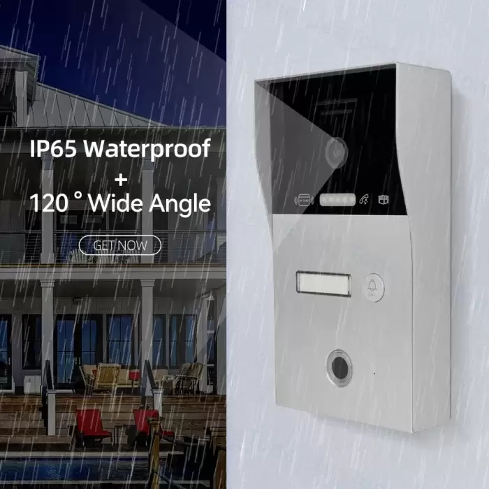 Jeatone WIFI Touch screen 7inch Video intercom for Home/Apartment 1/2/3F Wireless TUYA APP Doorphone With Fingerprint RFIC card — image 5