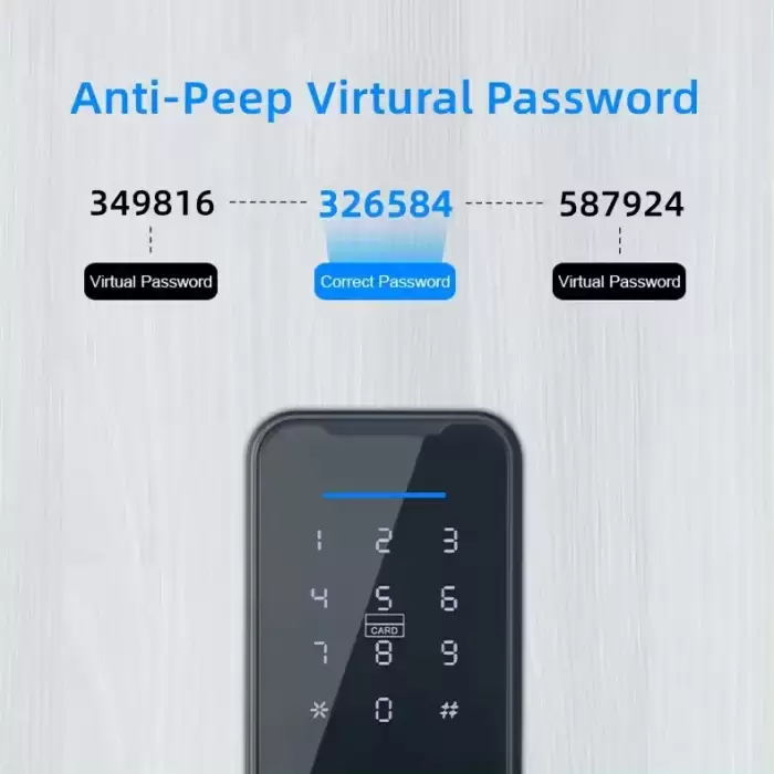 Glomarket Wifi Tuya Smart Door Lock Aluminum Fingerprint Password Card Key Unlock Biometric Digital Smart Lock — image 6