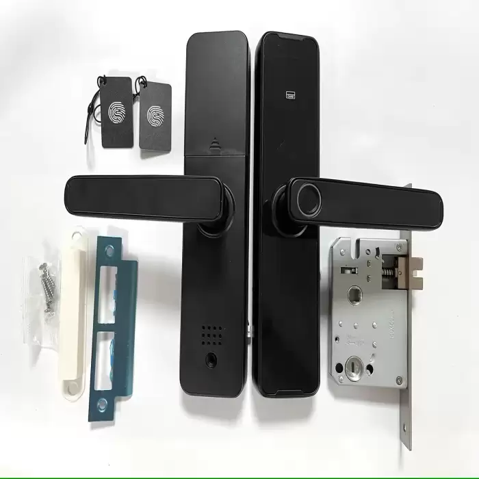 Glomarket Wifi Tuya Smart Door Lock Aluminum Fingerprint Password Card Key Unlock Biometric Digital Smart Lock — image 7