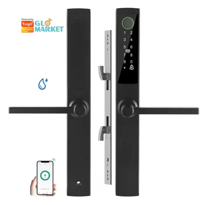Glomarket Outdoor Waterproof Tuya Sliding Door Digital Fingerprint Smart Door Lock Aluminum Smart Lock — image 2