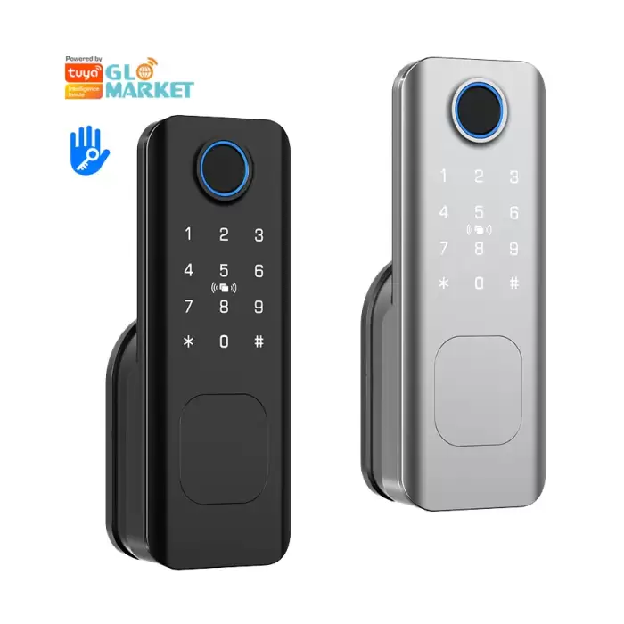 Glomarket Outdoor Security Intelligent Digital Key Fingerprint Password Smart Rim Door Lock for Gate Front Door — image 2