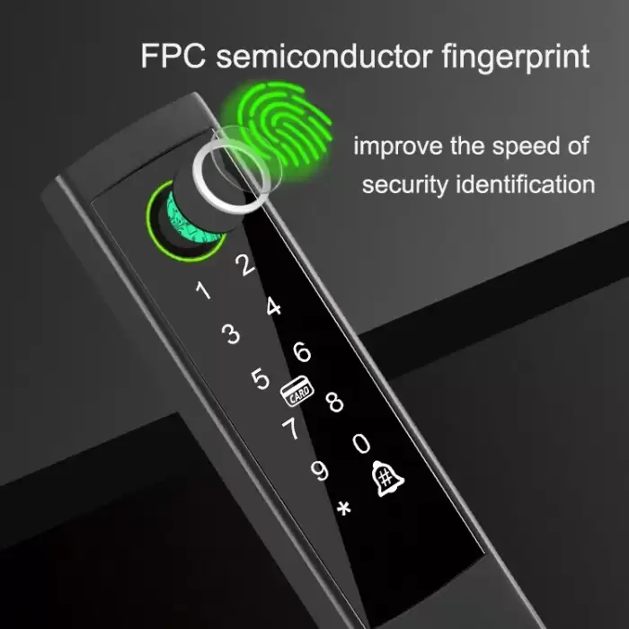 Glomarket Outdoor Waterproof Tuya Sliding Door Digital Fingerprint Smart Door Lock Aluminum Smart Lock — image 4