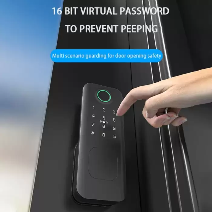 Glomarket Outdoor Security Intelligent Digital Key Fingerprint Password Smart Rim Door Lock for Gate Front Door — image 5