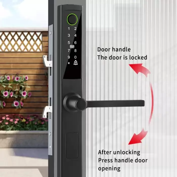 Glomarket Outdoor Waterproof Tuya Sliding Door Digital Fingerprint Smart Door Lock Aluminum Smart Lock — image 6