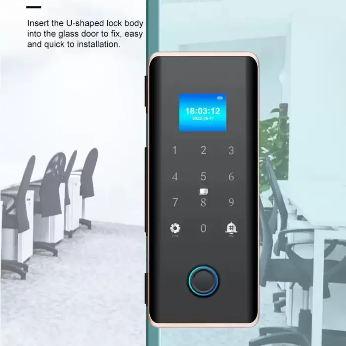 Glomarket Glass Door Lock Wifi Remote Control Tuya Smart Life Office Lock Card Digital Biometric Fingerprint Door Lock — image 5