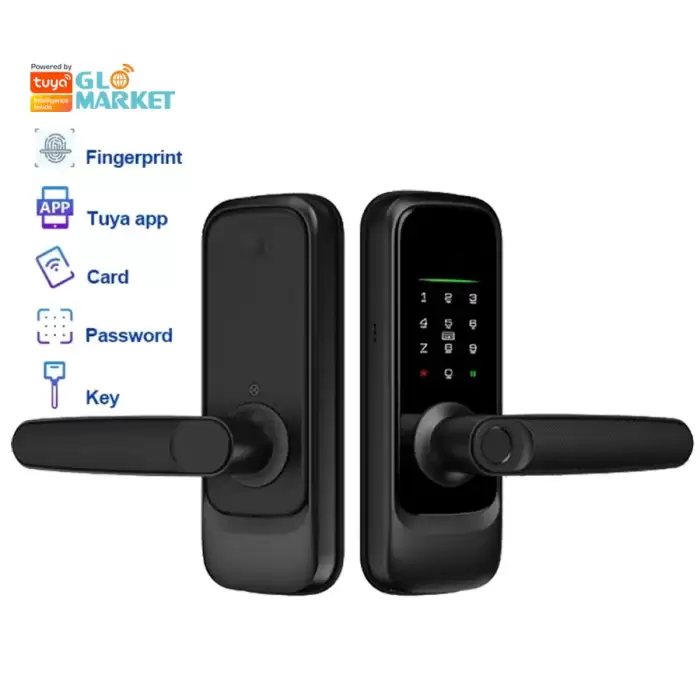 Glomarket Tuya Smart Security Lock Biometric Fingerprint Card Intelligent App Control Digital Keypad Handle Smart Lock — image 2