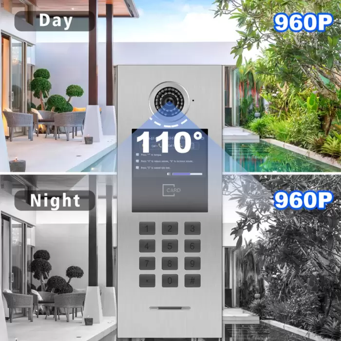 Tuya Smart Digital IP Building Video Intercom System for 8 Apartments 7-10 inch Touch Monitor with IC Card Digital Keypad Unlock — image 4