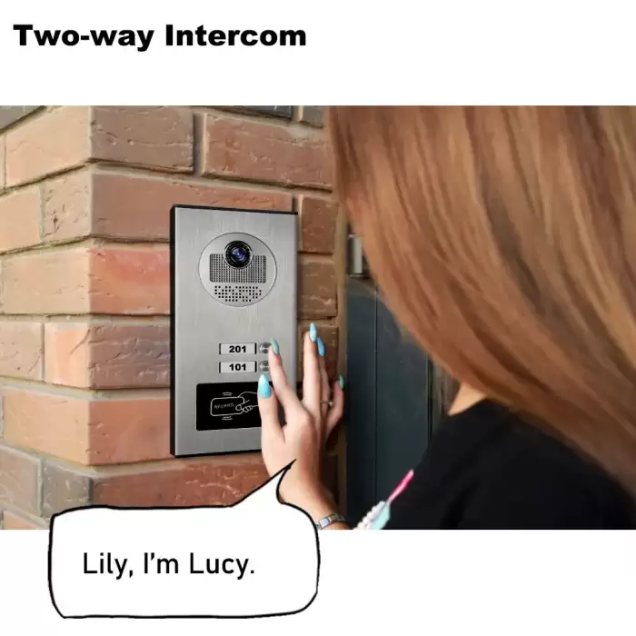 2 Unit Multi Apartments Intercom Video Doorbell with RFID Card Unlock 7inch 4Wired Video Door Phone System — image 3