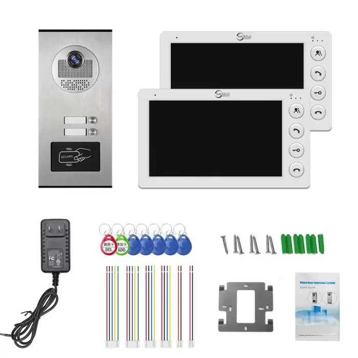 2 Unit Multi Apartments Intercom Video Doorbell with RFID Card Unlock 7inch 4Wired Video Door Phone System — image 7